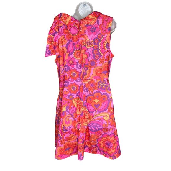 Smak Parkour Unique Vintage Pink Mod Floral Dress 1X 16 NWT - Picture 3 of 7